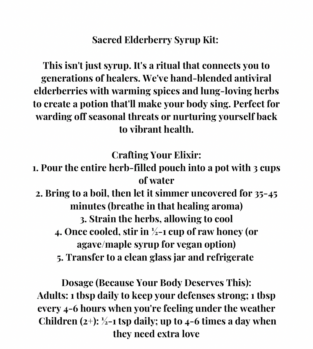 Elderberry Syrup Ritual Kit